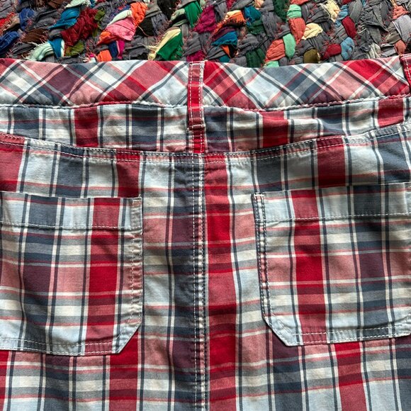Croft & Barrow Red Blue Plaid Skort Women's Size 12 Stretch Preppy Y2K Americana - Picture 10 of 16